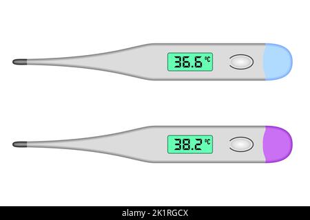 Thermometer auf weißem Hintergrund. Vektorgrafik Stock Vektor