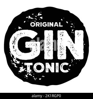 Cocktail Gin Tonic Vintage-Schild Stock Vektor