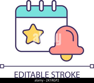 Benachrichtigung über zukünftige Ereignisse RGB-Farbsymbol Stock Vektor