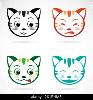Vektorbild des Katzengesichts auf weißem Hintergrund. Leicht editierbare Vektorgrafik mit Ebenen. Tiere. Haustier. Stock Vektor