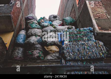 Kairo Ökologisches Problem und die Menschen des Zabbaleen ,Bezirk, die die Müllsituation in der Hauptstadt, Ägypten lösen Stockfoto