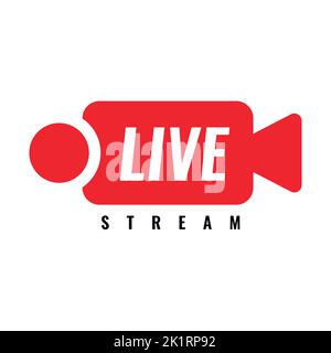 Livestream-Symbol oder -Symbol für das Design der Ausstrahlung Stock Vektor