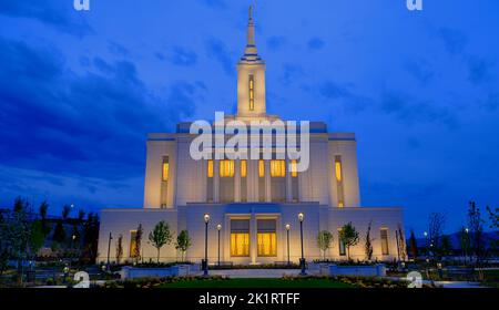 Pocatello Idaho LDS Temple Building Mormon Church of Jesus Christ sakrales religiöses Gebäude Stockfoto