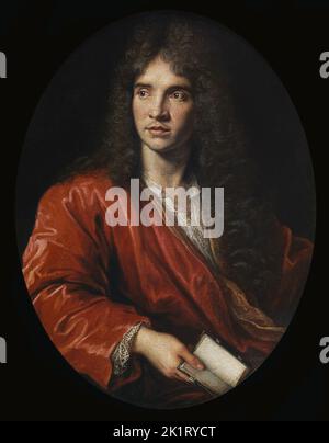 Porträt des Autors Moliére (1622-1673). Museum: Comédie Française, Paris. Autor: Pierre Mignard. Stockfoto
