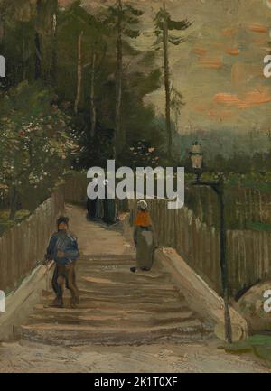 Pfad in Montmartre. Museum: Van Gogh Museum, Amsterdam. AUTOR: VINCENT VAN GOGH. Stockfoto
