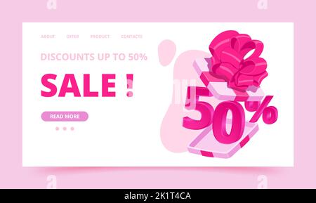 50 Rabatt-Vorlage für Rabatt und Website im realistischen Stil.Vektor-Illustration. Stock Vektor