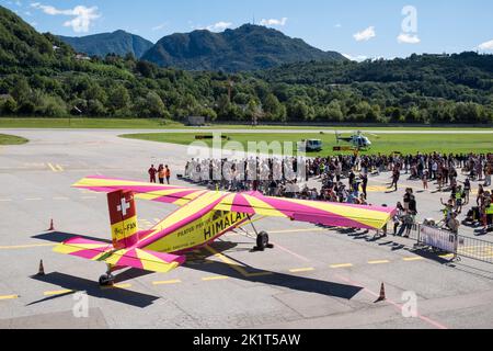 Schweiz, Flughafen Agno-Lugano Stockfoto