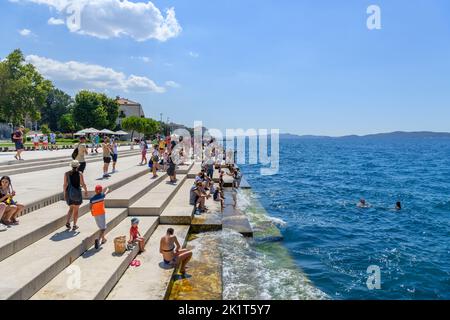 Die Meeresorgel an der Küste in Zadar, Kroatien Stockfoto