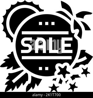 Verkauf Sommer Glyphe Symbol Vektor Illustration Stock Vektor