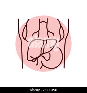 Symbol für die MRI-Körperfarbe. Menschliche Krankheiten. Piktogramm für Webseite, mobile App, Promo. Stock Vektor