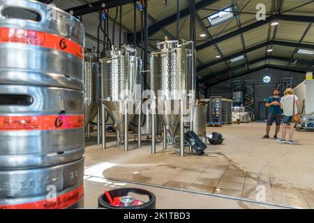 Brauerei Les Brasseurs de l'Océan in Lacanau, Lesparre-Médoc, Frankreich Stockfoto