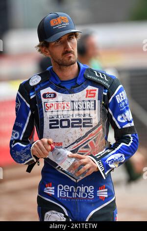 Adam Ellis während des Sports Versicherte British Speedway Finals, im National Speedway Stadium, Manchester, am Sonntag, 18.. September 2022. (Kredit: Eddie Garvey | MI News ) Kredit: MI Nachrichten & Sport /Alamy Live News Stockfoto