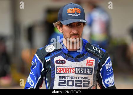 Adam Ellis während des Sports Versicherte British Speedway Finals, im National Speedway Stadium, Manchester, am Sonntag, 18.. September 2022. (Kredit: Eddie Garvey | MI News ) Kredit: MI Nachrichten & Sport /Alamy Live News Stockfoto