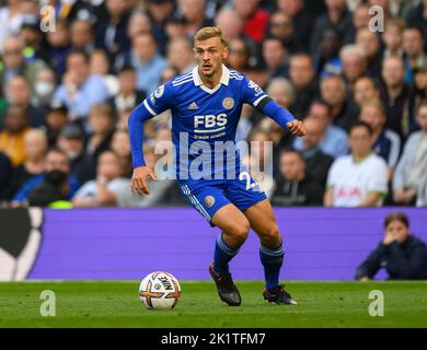 17 Sep 2022 - Tottenham Hotspur gegen Leicester City - Premier League - Tottenham Hotspur Stadium die Kiernan Dewsbury-Hall von Leicester City während des Spiels gegen Tottenham Hotspur. Bildquelle : Mark Pain / Alamy Live News Stockfoto