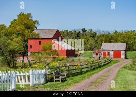 Homestead Barn and Blacksmith Shop, Daniel Boone Homstead, Pennsylvania USA, Birdsboro, Pennsylvania Stockfoto