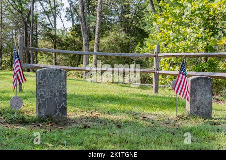 The DeTurk Cemetery, Daniel Boone Homestead, Pennsylvania USA, Birdsboro, Pennsylvania Stockfoto