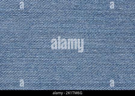 Blaue Jeans mit Baumwollmuster aus nächster Nähe Stockfoto
