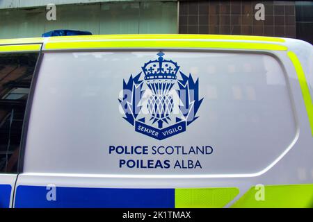 Polizei Schottland alba poleas van car Glasgow, Schottland, Großbritannien Stockfoto