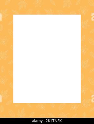 Kartenvorlage Cover-Design mit Umriss Bild Herbst Blätter, rechteckiger Rahmen für Einladungen, Karten dekoriert Stock Vektor