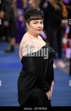 Lena Dunham nimmt an der britischen Premiere von „Catherine Called Birdy“ auf dem Curzon Mayfair am 20. September 2022 in London, England, Teil. Foto von Gary Mitchell/Alamy Live News Stockfoto