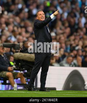 17 Sep 2022 - Tottenham Hotspur gegen Leicester City - Premier League - Tottenham Hotspur Stadium Leicester City Manager Brendan Rodgers während des Spiels gegen Tottenham Bildnachweis: Mark Pain / Alamy Live News Stockfoto