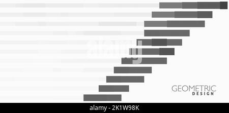 Geometrisches Design. Abstrakte Karte mit grauen parallelen Halbtonstreifen auf weißem Hintergrund. Einfaches Vektorgrafikmuster Stock Vektor