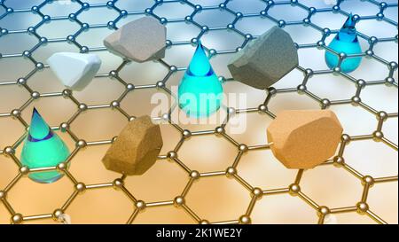 Graphen-Wasserfilter, konzeptionelle Illustration Stockfoto