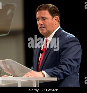 Simi Valley, Kalifornien, USA. 20. September 2022. DOUG DUCEY, Gouverneur von Arizona, spricht in der Reagan Library in der Sprecherserie „A Time for Choosing“ der Reagan Foundation. (Bildquelle: © Brian Cahn/ZUMA Press Wire) Stockfoto