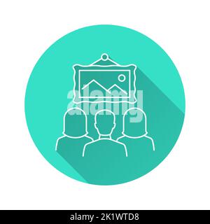 Galerie-Symbol. Einfache Illustration mit langem Schatten für Grafik- und Webdesign. Stock Vektor