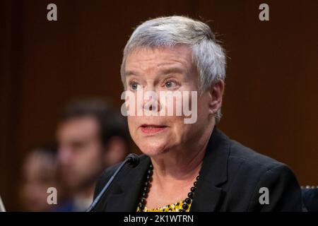 Rose Gottemoeller, Steven C. Hazy Dozent, Stanford University Freeman Spogli Institute for International Studies and Center for International Security and Cooperation, antwortet auf Fragen während einer Anhörung des Senatsausschusses für bewaffnete Dienste zur Untersuchung der US-Nuklearstrategie und -Politik im Hart Senate Office Building in Washington, DC, USA, Dienstag, 20. September, 2022. Foto von Rod Lampey/CNP/ABACAPRESS.COM Stockfoto