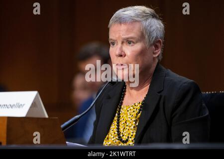 Rose Gottemoeller, Steven C. Hazy Dozent, Stanford University Freeman Spogli Institute for International Studies and Center for International Security and Cooperation, antwortet auf Fragen während einer Anhörung des Senatsausschusses für bewaffnete Dienste zur Untersuchung der US-Nuklearstrategie und -Politik im Hart Senate Office Building in Washington, DC, USA, Dienstag, 20. September, 2022. Foto von Rod Lampey/CNP/ABACAPRESS.COM Stockfoto