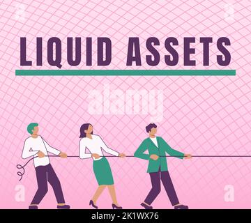 Textüberschrift mit flüssigen Ressourcen. Business Showcase Cash and Bank Balances Market Liquidity Depred Stock Stockfoto