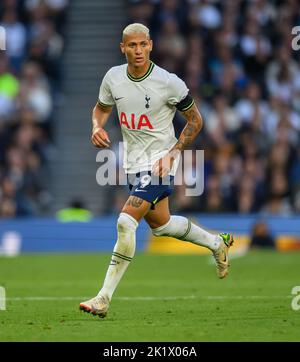 17 Sep 2022 - Tottenham Hotspur gegen Leicester City - Premier League - Tottenham Hotspur Stadium Tottenham Hotspur's Richarlison während des Spiels gegen Leicester City. Bildquelle : Mark Pain / Alamy Live News Stockfoto