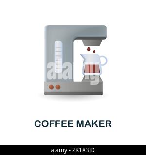 Symbol für die Kaffeemaschine. 3D Abbildung aus der Kaffeesammlung. Creative Coffee Maker 3D Symbol für Webdesign, Templates, Infografiken und vieles mehr Stock Vektor