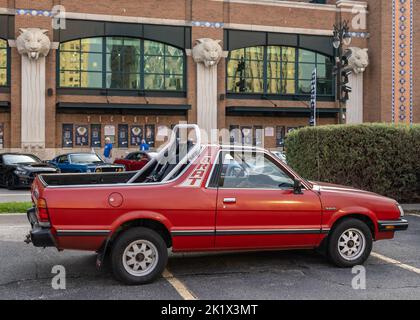 DETROIT, MI/USA - 17. SEPTEMBER 2022: Ein Subaru Brat GL Truck im Detroit Concours 'd Elegance. Stockfoto