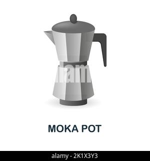 Moka Pot-Symbol. 3D Abbildung aus der Kaffeesammlung. Creative Moka Pot 3D Icon für Webdesign, Templates, Infografiken und mehr Stock Vektor