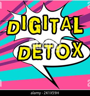 Schreiben Anzeige Text Digital Detox. Internetkonzept frei von elektronischen Geräten Trennen Sie die Verbindung, um die Verbindung wieder herzustellen Stockfoto