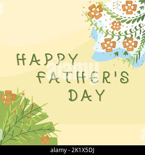 Textschild zeigt Morgen ist Freitag an. Geschäftsidee Zeit des Jahres, um Väter auf der ganzen Welt zu feiern Stockfoto