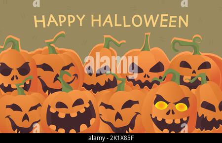 Vertikaler Hintergrund mit Kürbissen Vektor und halloween Stock Vektor