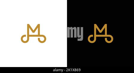 Luxuriöser und moderner Buchstabe M Initialen Logo Design 3 Stock Vektor