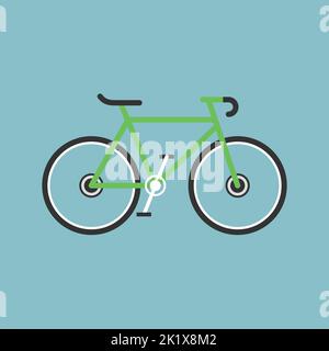 Fahrrad modernen flachen Darstellung. Lime grün Fahrrad Vektor Icon. Stock Vektor