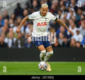 17 Sep 2022 - Tottenham Hotspur gegen Leicester City - Premier League - Tottenham Hotspur Stadium Tottenham Hotspur's Richarlison während des Spiels gegen Leicester City. Bildquelle : Mark Pain / Alamy Live News Stockfoto