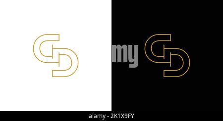 Modernes und professionelles Logo mit GD-Initialen Stock Vektor
