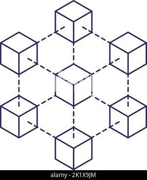 Blockchain Icon Logo Konzept auf weißem Hintergrund. Kryptowährung Daten Zeichen Design Vektor Illustration Stock Vektor