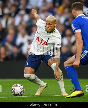 17 Sep 2022 - Tottenham Hotspur gegen Leicester City - Premier League - Tottenham Hotspur Stadium Tottenham Hotspur's Richarlison während des Spiels gegen Leicester City. Bildquelle : Mark Pain / Alamy Live News Stockfoto