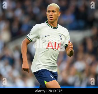 17 Sep 2022 - Tottenham Hotspur gegen Leicester City - Premier League - Tottenham Hotspur Stadium Tottenham Hotspur's Richarlison während des Spiels gegen Leicester City. Bildquelle : Mark Pain / Alamy Live News Stockfoto