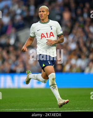 17 Sep 2022 - Tottenham Hotspur gegen Leicester City - Premier League - Tottenham Hotspur Stadium Tottenham Hotspur's Richarlison während des Spiels gegen Leicester City. Bildquelle : Mark Pain / Alamy Live News Stockfoto