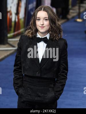 London, Großbritannien. 20. September 2022. Bella Ramsey besuchte die britische Premiere von Catherine Called Birdy auf dem Curzon Mayfair in London. (Foto von Brett Cove/SOPA Images/Sipa USA) Quelle: SIPA USA/Alamy Live News Stockfoto