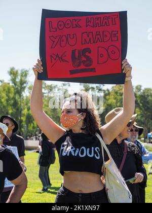 Women's March4Justice Rally Parliament House, 15. März 2021 Stockfoto