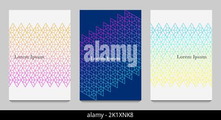 Abstraktes nahtloses Liniendreieck, geometrischer Texturhintergrund, Polygonmuster-Set, Netzwerkkonzept Stockfoto